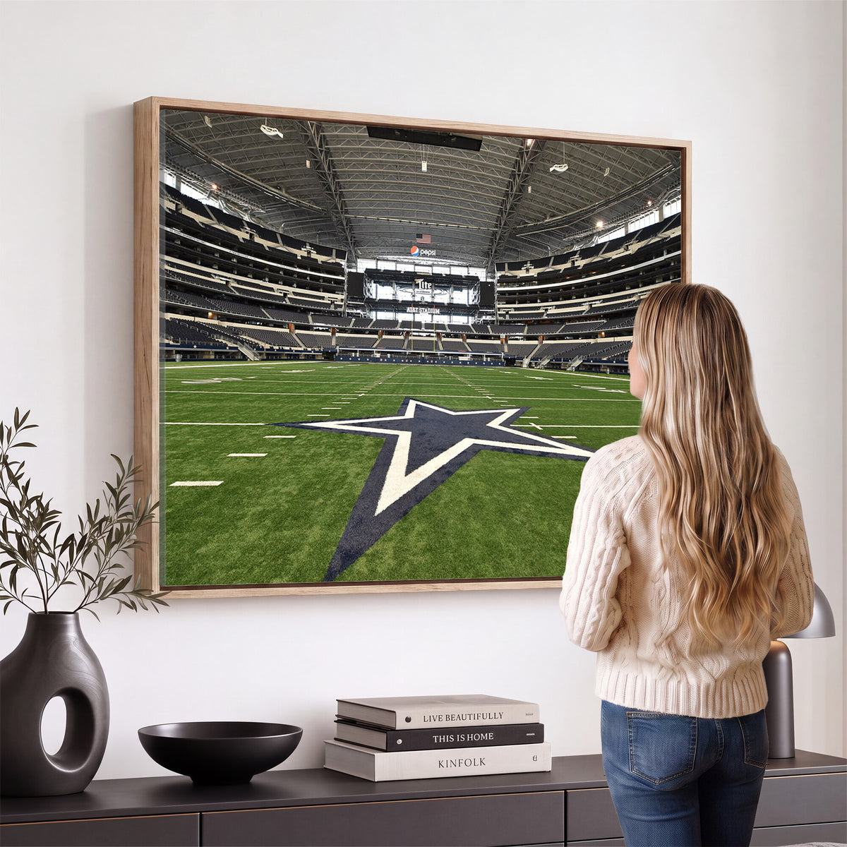 14834-MGV-CV-36X24 - Dallas Cowboys Football Team Print - Arlington AT&T Stadium