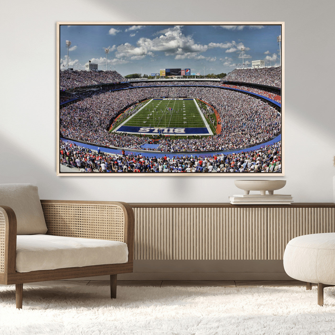MGV-FC-36X24 - Buffalo Bills Highmark Stadium Wall Art Canvas Print - Bills Stadium Game Day Triple Canvas Wall Art - Buffalo Bills NFL Match
