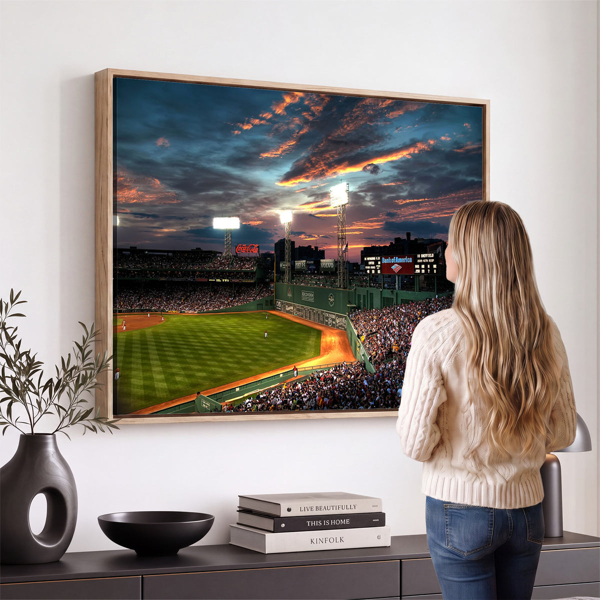 66781-MGV-CV-36X24 - Fenway Park Boston Massachusetts Stadium Wall Art Canvas Print