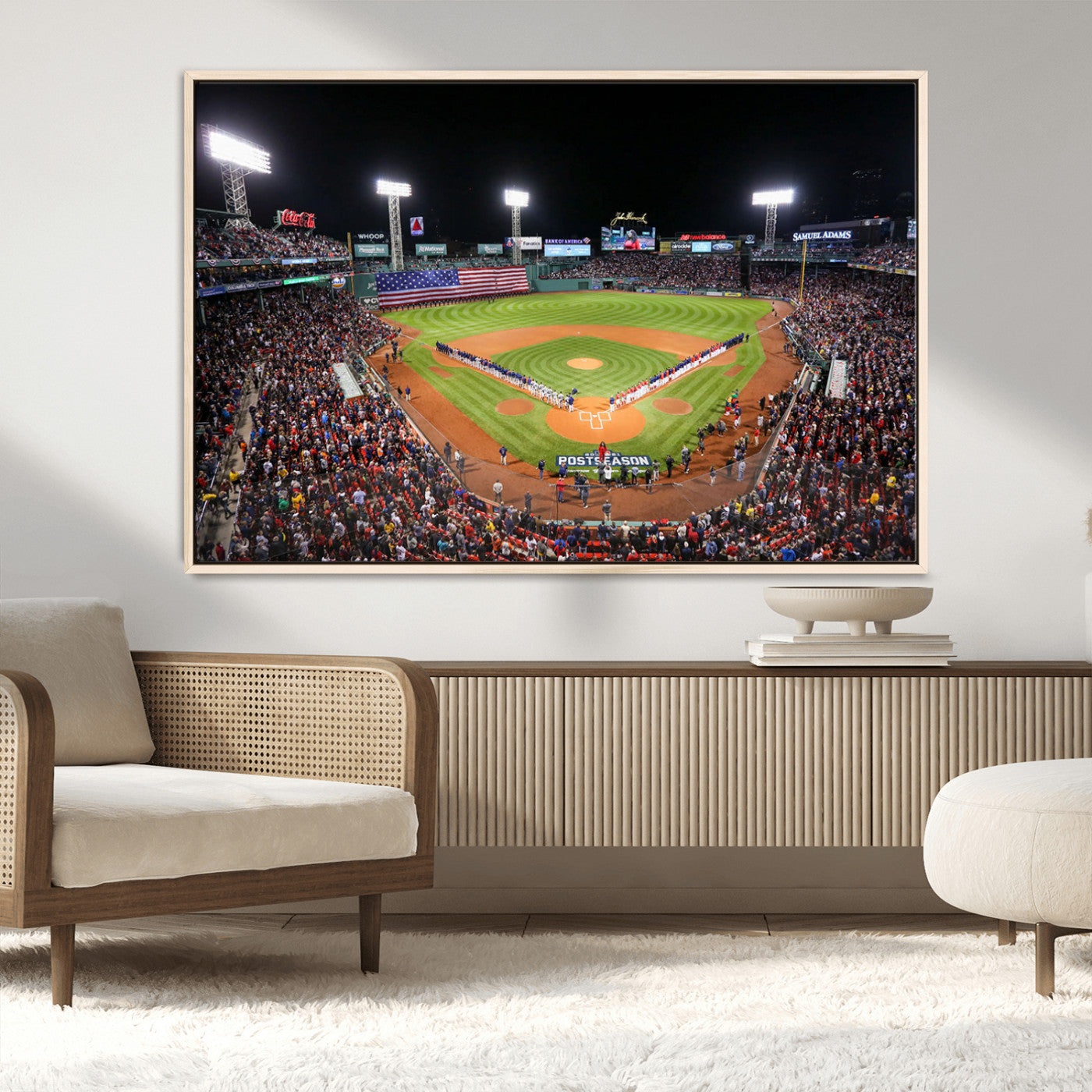 MGV-FC-36X24 - Fenway Park Wall Art Canvas Print | Large Baseball Stadium Canvas Print for Boston Red Sox Fans | Framed Ready-to-Hang Boston Sports Decor Artwork