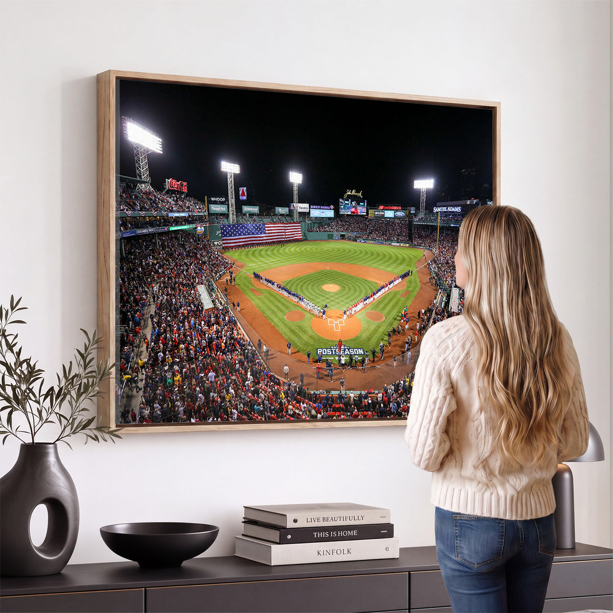 47365-MGV-CV-36X24 - Fenway Park Wall Art Canvas Print | Large Baseball Stadium Canvas for Boston Red Sox Fans