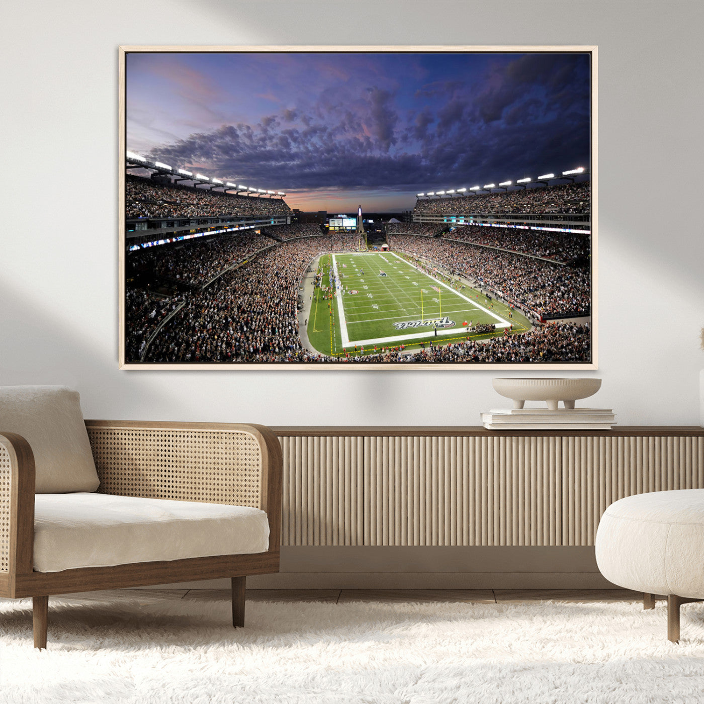 MGV-FC-36X24 - New England Patriots Football Team Print - Foxborough Gillette Stadium Wall Art Canvas Print