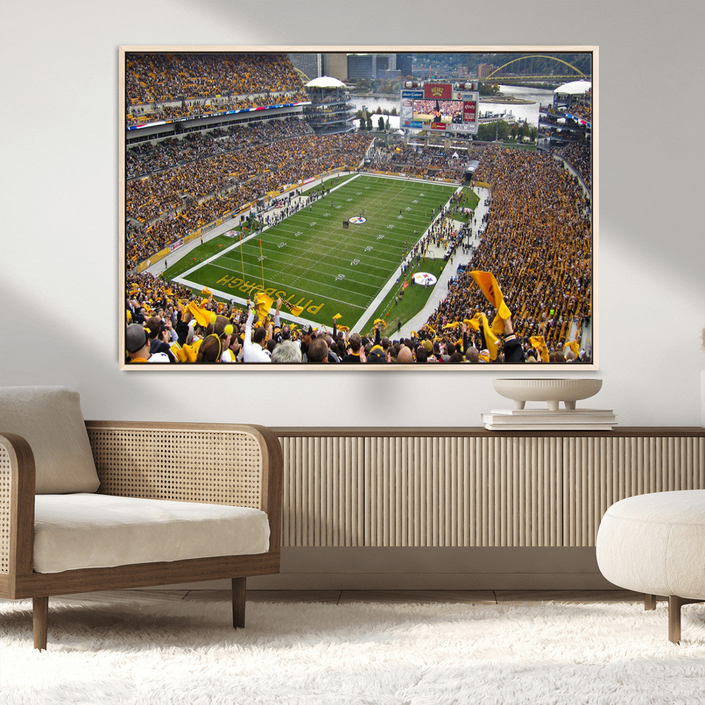 MGV-FC-36X24 - Pittsburgh Steelers Football Team Print - Pittsburgh Heinz Field Stadium Wall Art Canvas Print