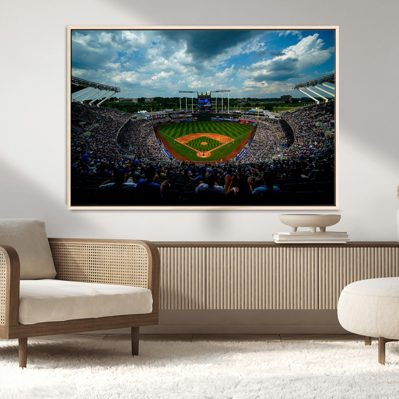 MGV-FC-36X24 - 3-Panel Kauffman Stadium Wall Art Print | Large Kansas City Royals Baseball Canvas Print for Sports