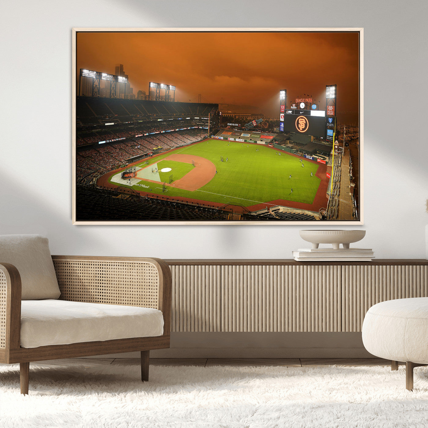 MGV-FC-36X24 - San Francisco Giants Baseball Team Print - Oracle Park Stadium Wall Art Canvas Print