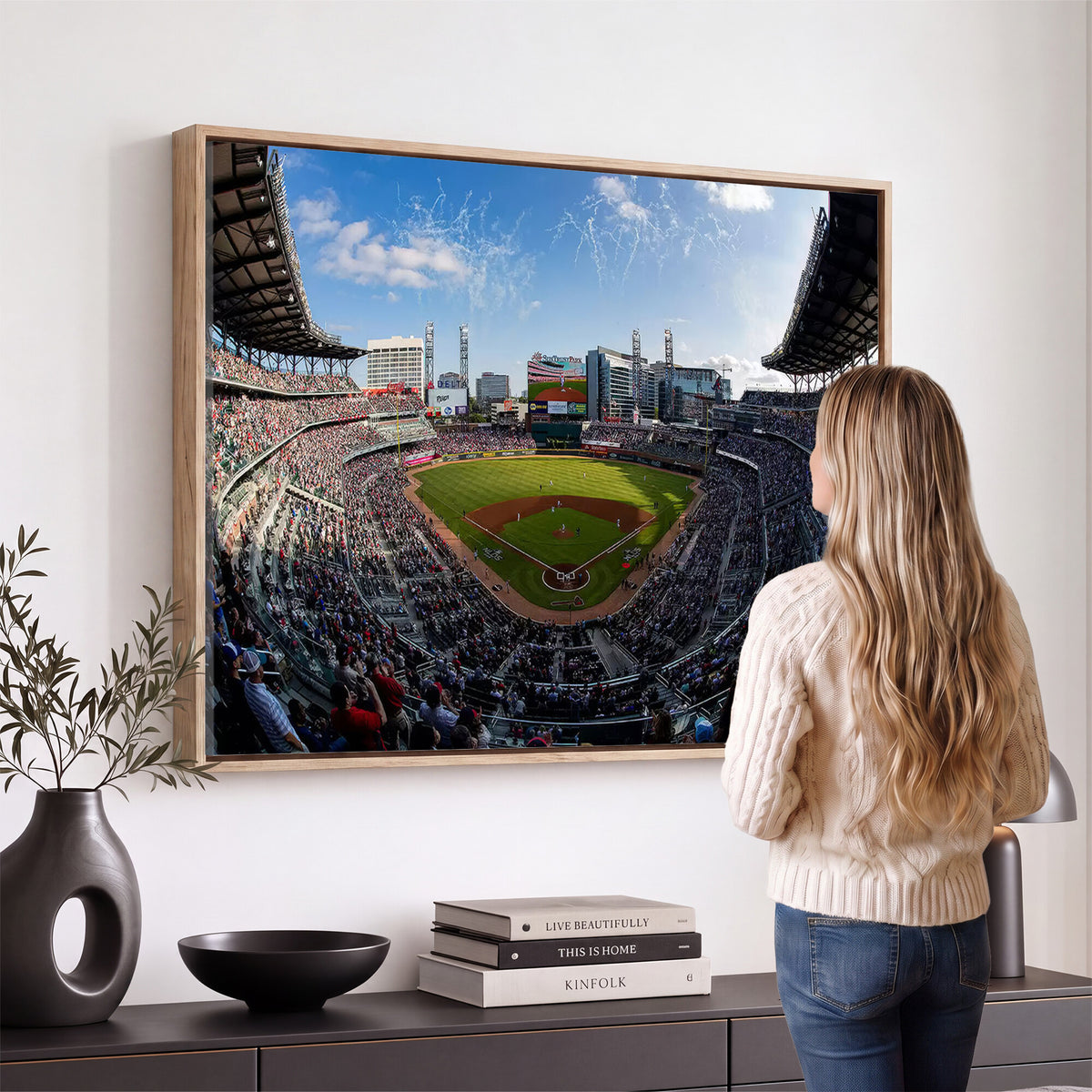 78608-MGV-CV-36X24 - Truist Park Stadium Canvas Wall Art, Atlanta Braves Game Day Decor