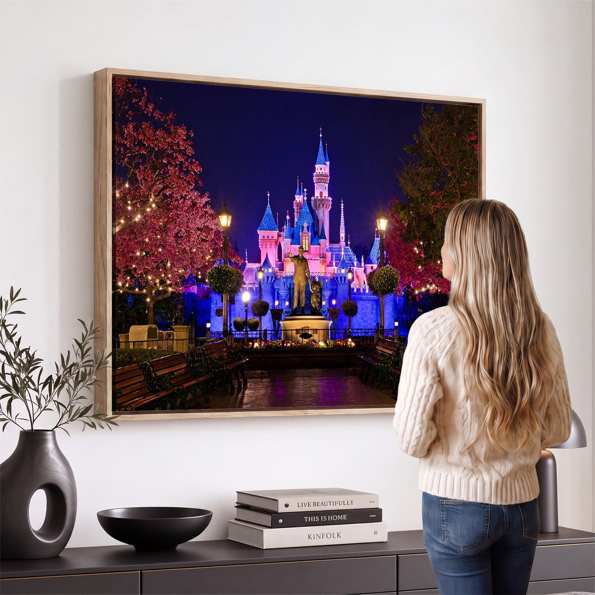 79435-MGV-CV-24X16 - Castle Large Wall Art, Disney Magic Kingdom Kids Room Decor and Christmas Gift