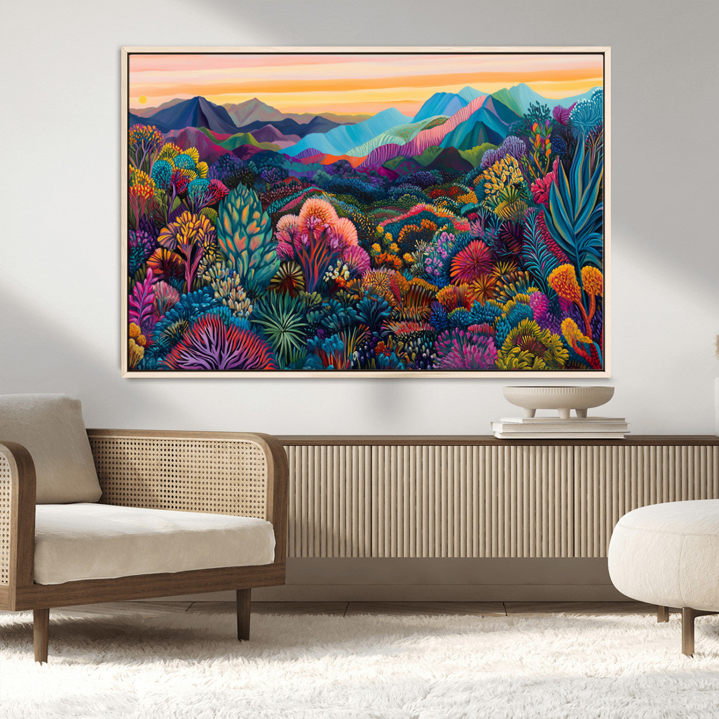MGV-FC-36X24 - Colorful Abstract Landscape Wall Art Print Canvas - Vibrant Modern Decor for Living Room, Office, or