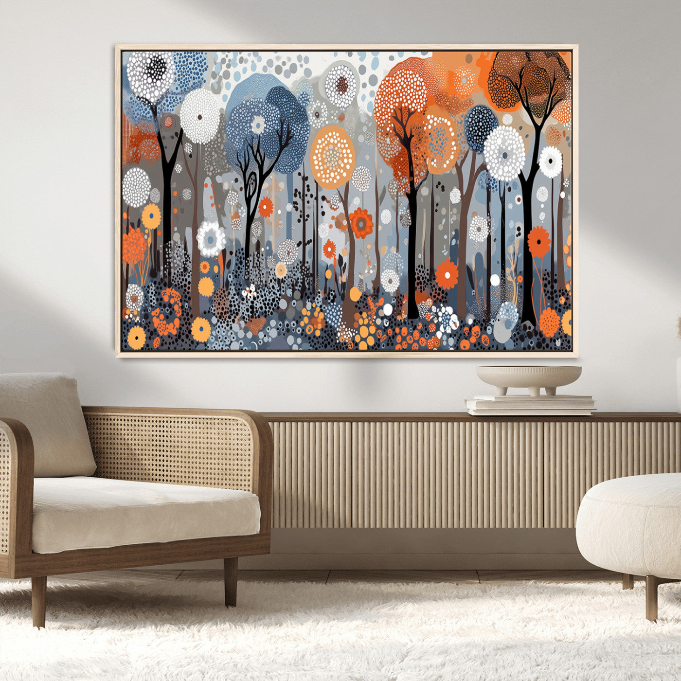 MGV-FC-36X24 - Abstract Winter Landscape Canvas Wall Art Print - Large Colorful Nature Wall Decor