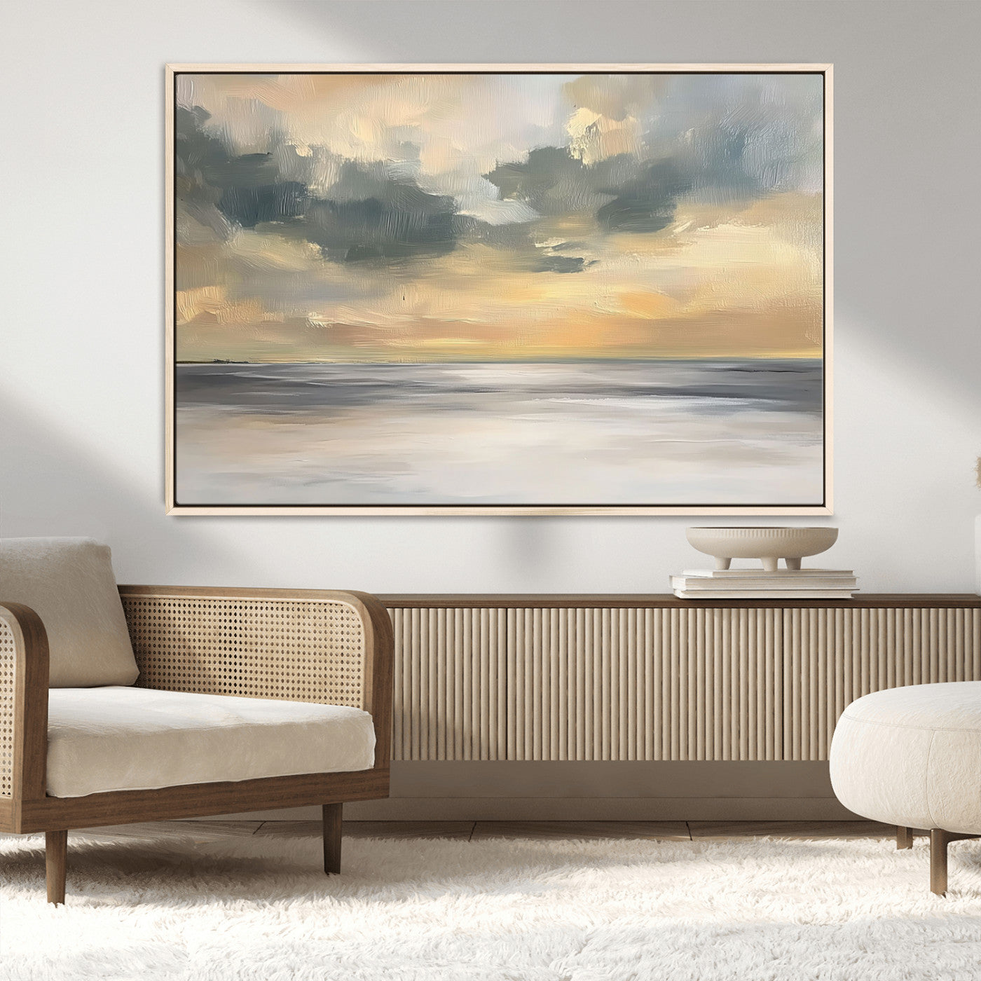 MGV-FC-36X24 - Modern Coastal Artwork with Vibrant Abstract Ocean Waves Wall Art Canvas Print for Contemporary