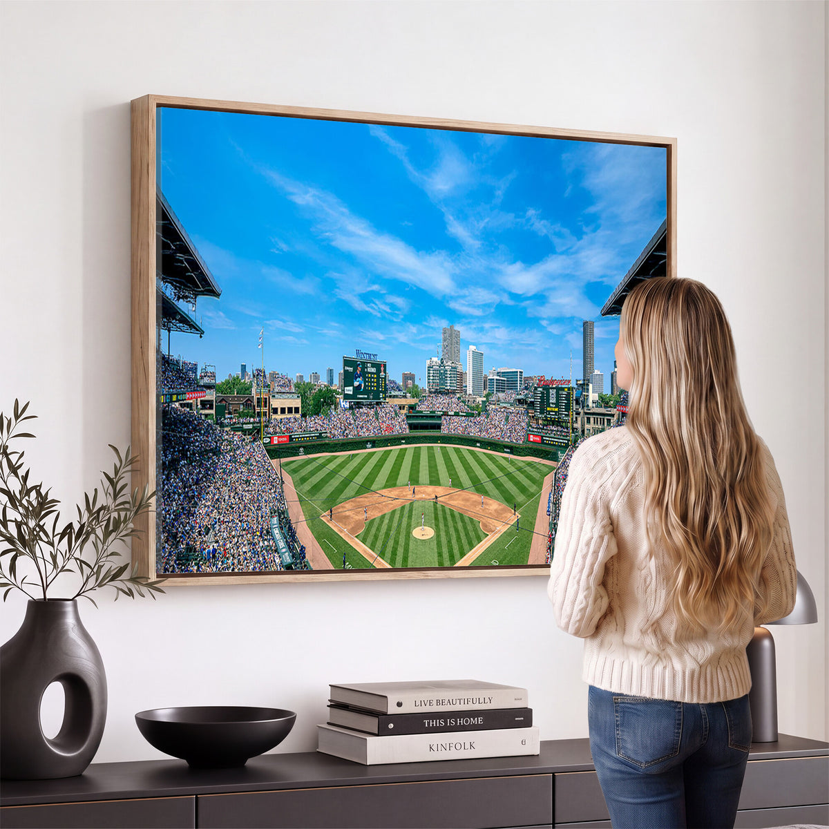 32373-MGV-CV-36X24 - Wrigley Field Chicago Cubs Panoramic Art Multi-Piece Canvas