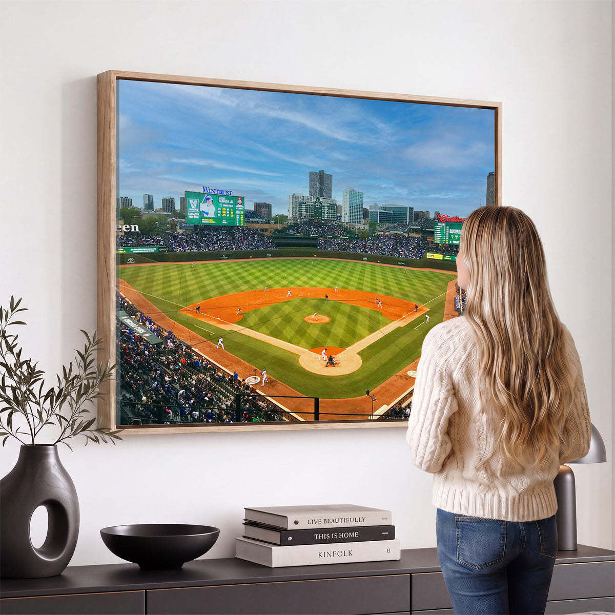 86839-MGV-CV-36X24 - Wrigley Field Chicago Cubs Panoramic Canvas Print