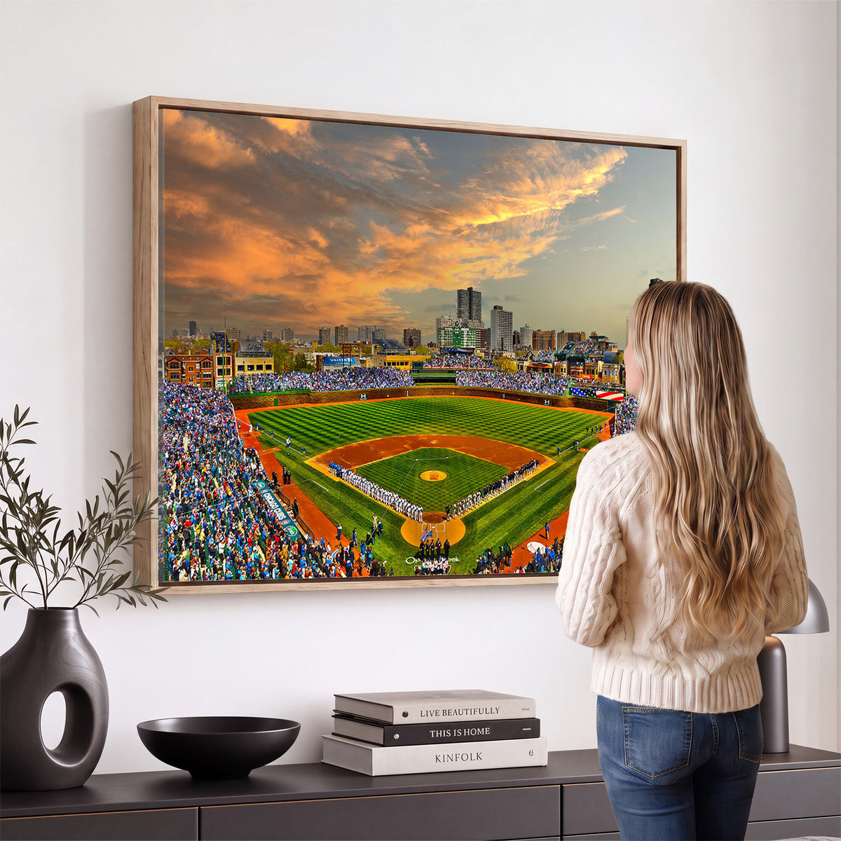 45635-MGV-CV-36X24 - Chicago Wrigley Field Wall Art Canvas Print