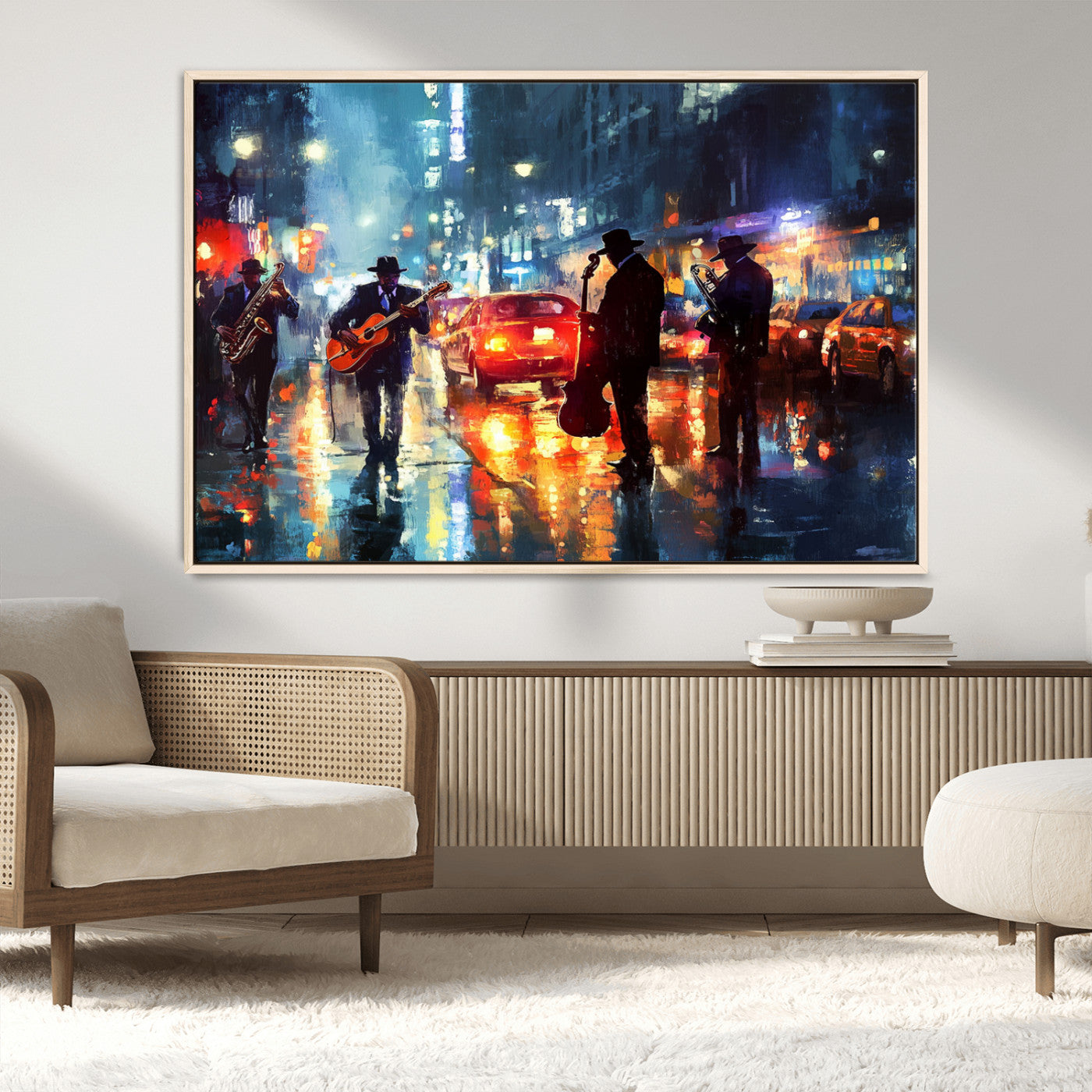 MGV-FC-36X24 - African American Jazz Canvas - Abstract Music Wall Art Print - Abstract Jazz Wall Art Framed Prints