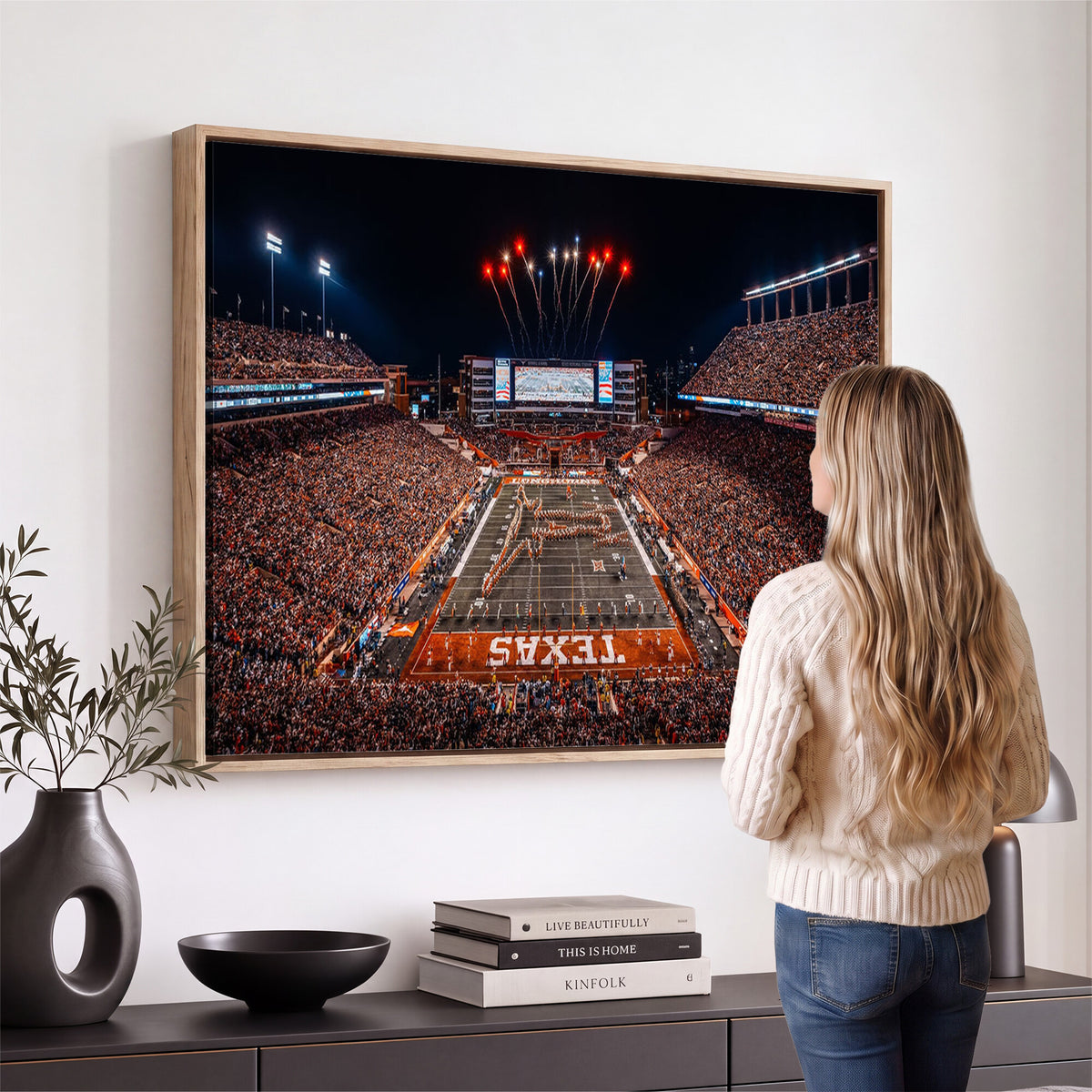 58778-PAN-FL-20X10 - Darrell K Royal Memorial Stadium | Texas Longhorns | Print Decor Wall Art Design for Home & Office Decoration