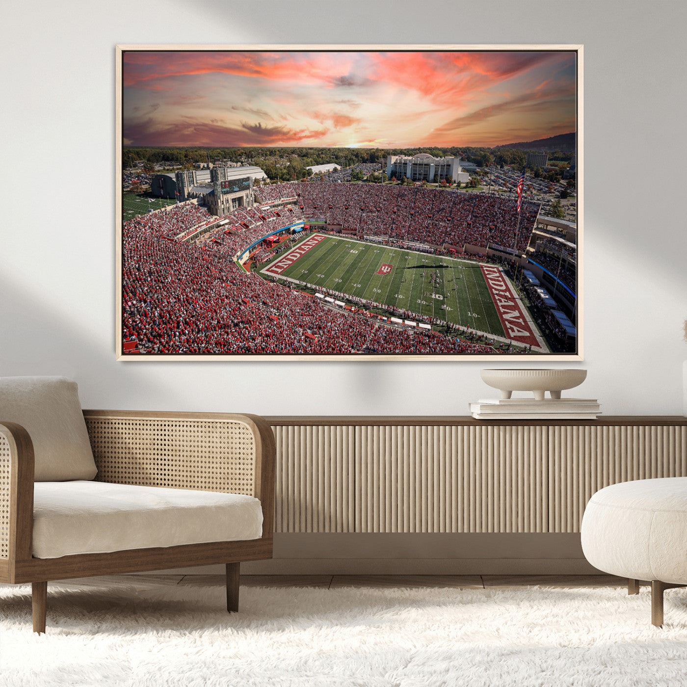 MGV-FC-36X24 - Indiana Memorial Stadium Wall Art Canvas Print, Framed Studium Canvas Art, Indiana Memorial Stadium