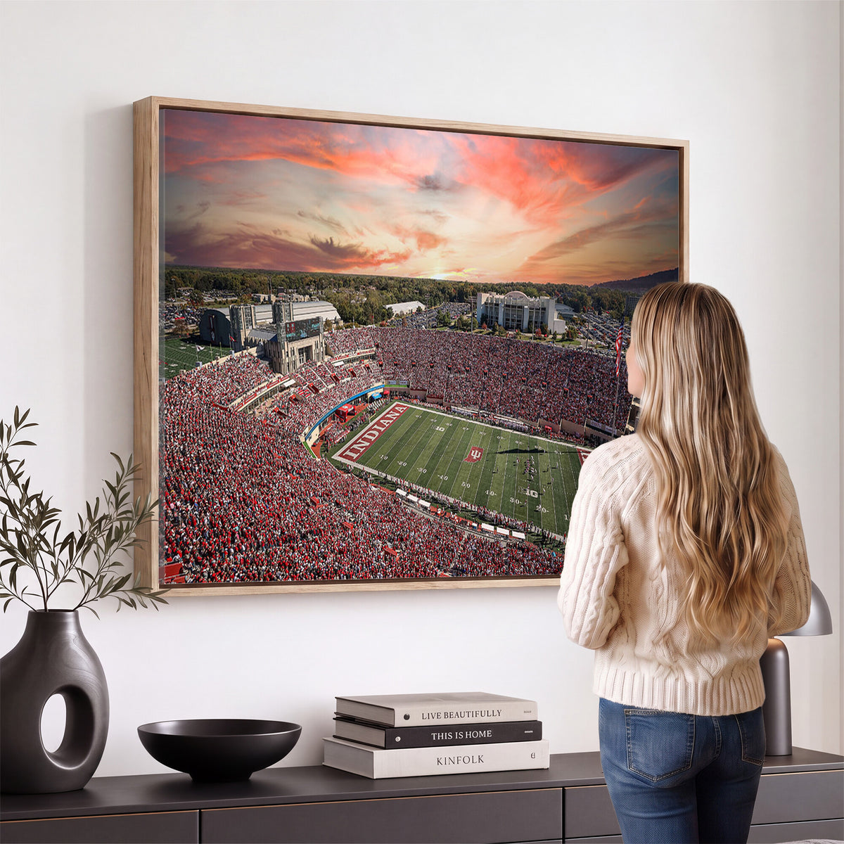 51135-MGV-CV-36X24 - Indiana Memorial Stadium Wall Art Canvas Print
