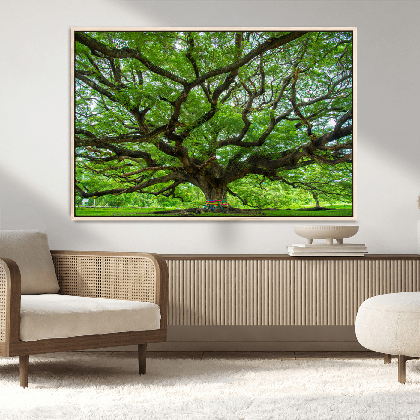 MGV-FC-36X24 - Oak Tree Wall Art Print, Forest Canvas Wall Art for Home and Office, Framed Angel Oak Tree Canvas