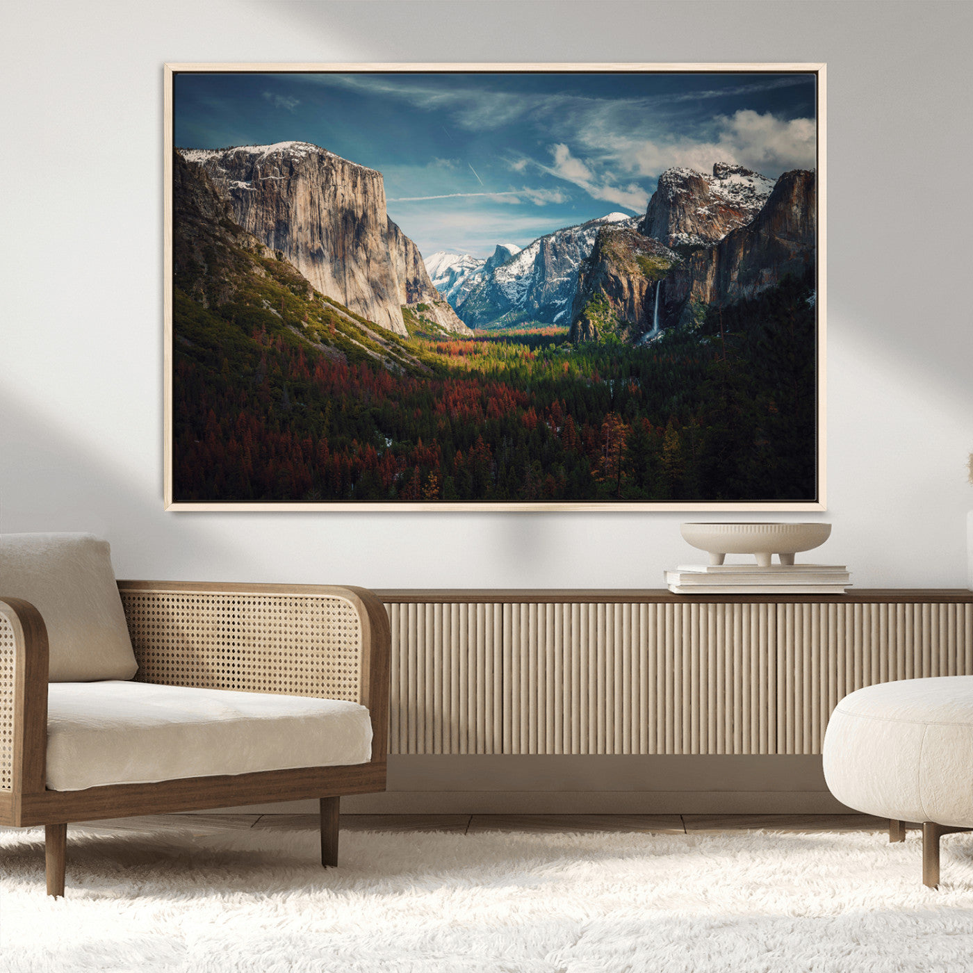 MGV-FC-36X24 - Yosemite National Park Wall Art Canvas Print, Framed Mountain Landscape Art Picture Print, El Capitan Perfect Rustic Farmhouse Decor Artwork