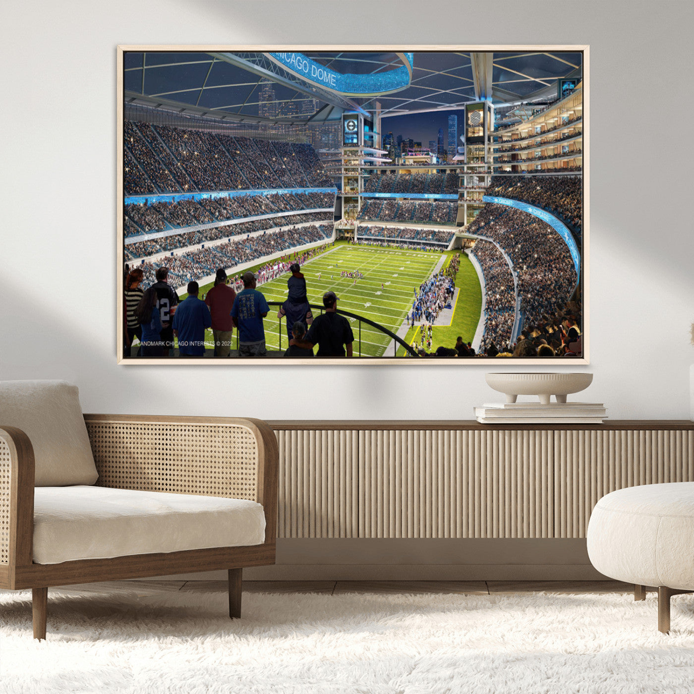 MGV-FC-36X24 - Chicago Bears Soldiers Field Wall Art Canvas Print – Framed Football Stadium Artwork for Sports