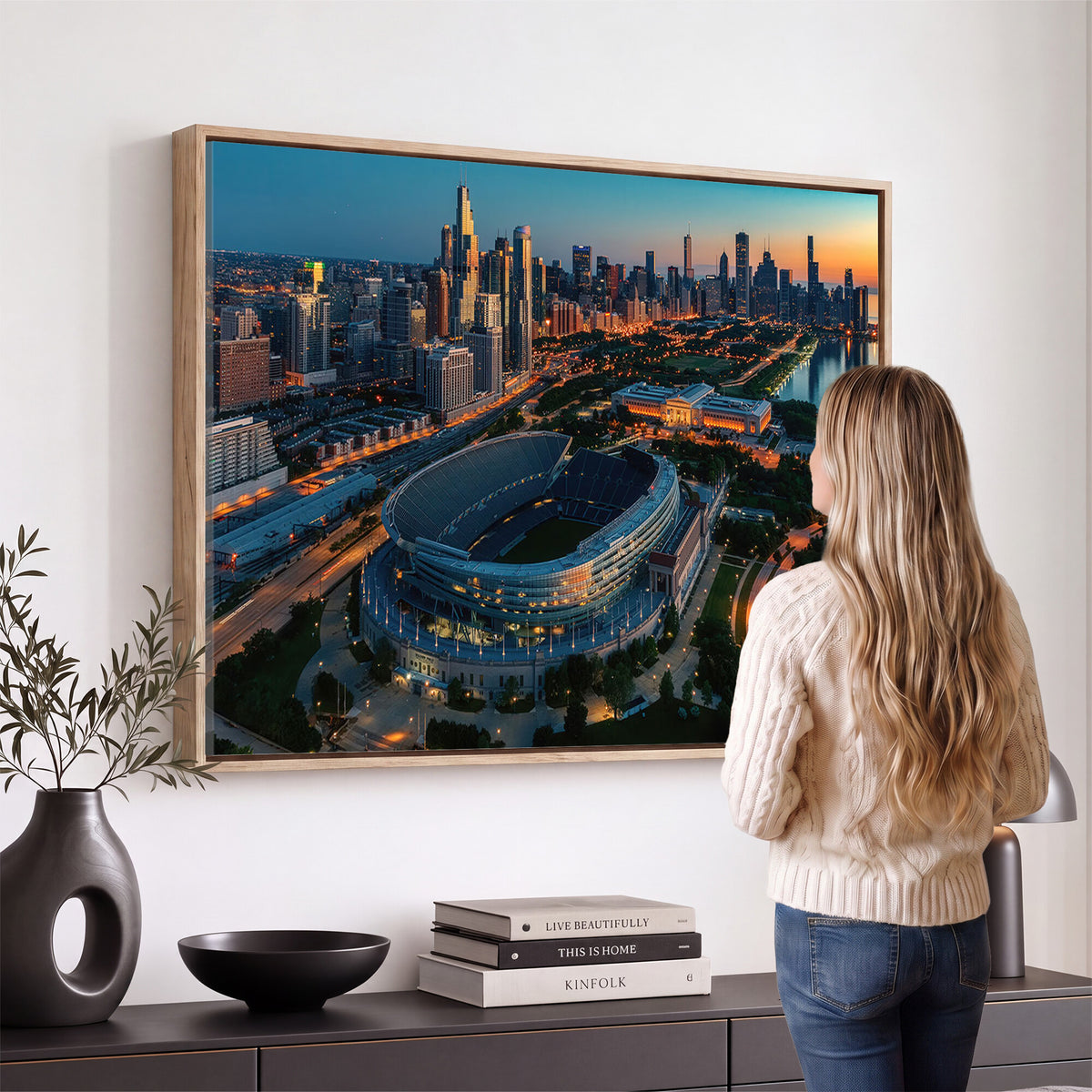 36690345-MGV-CV-36X24 - Chicago Bears Soldiers Field Wall Art Canvas Print
