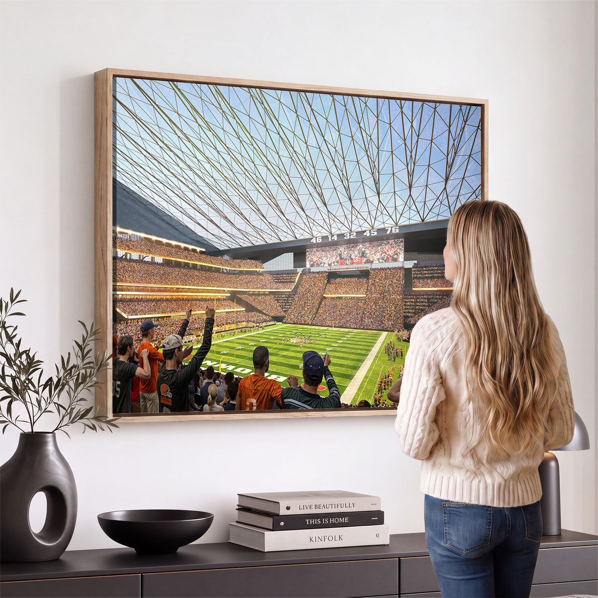 81960112-MGV-CV-36X24 - Cleveland Browns Stadium Wall Art Canvas Print