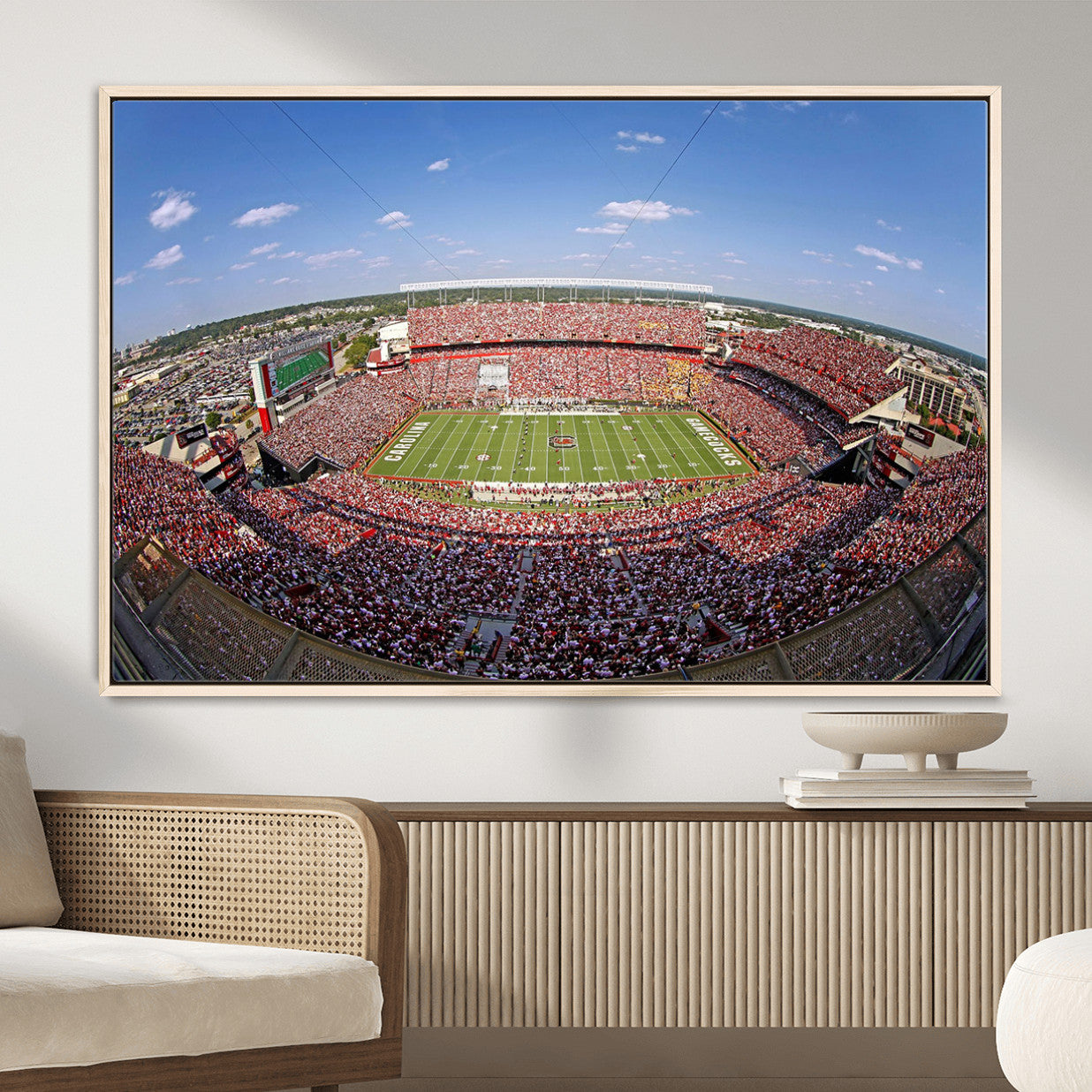 29492070-MGV-FC-36X24 - William Brice Stadium Wall Art Canvas Print – Stadium Crowd Sports Field Outdoor Event Football Game Artwork for Home Office