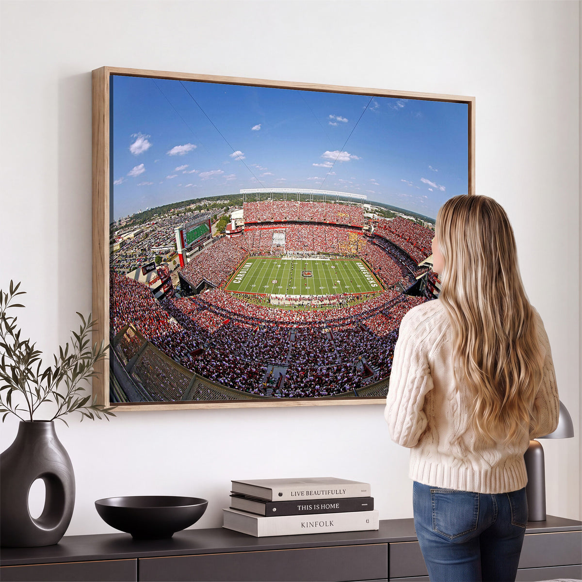 29492070-MGV-CV-36X24 - William Brice Stadium Wall Art Canvas Print, Stadium Crowd on Football Game Day