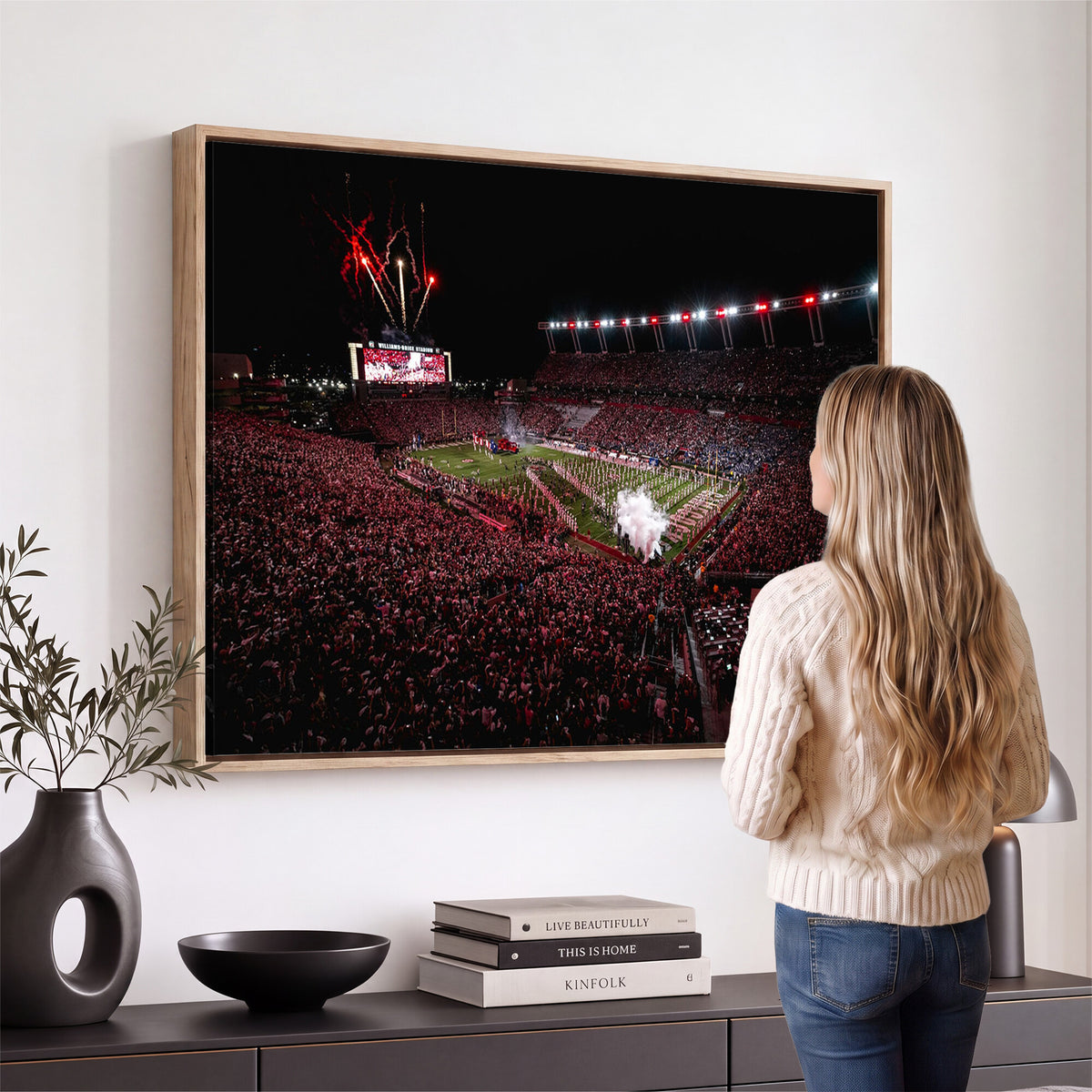 60690191-MGV-CV-36X24 - William Brice Stadium Wall Art Print, Baseball Game Room
