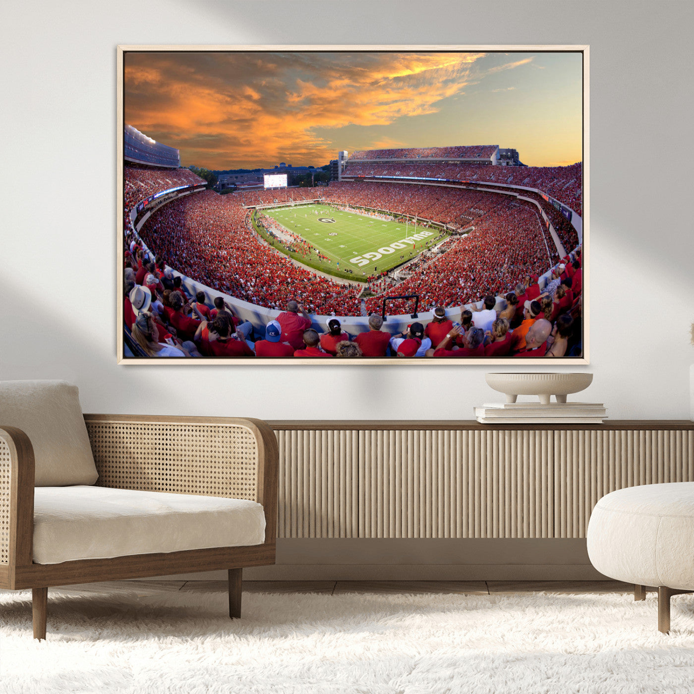 73680988-MGV-CV-36X24-Dooley Stadium Wall Art Print, Sports Arena Canvas Wall Art, Dooley Field at Sanford Stadium Canvas Print, Modern Athletic Field Art Printing