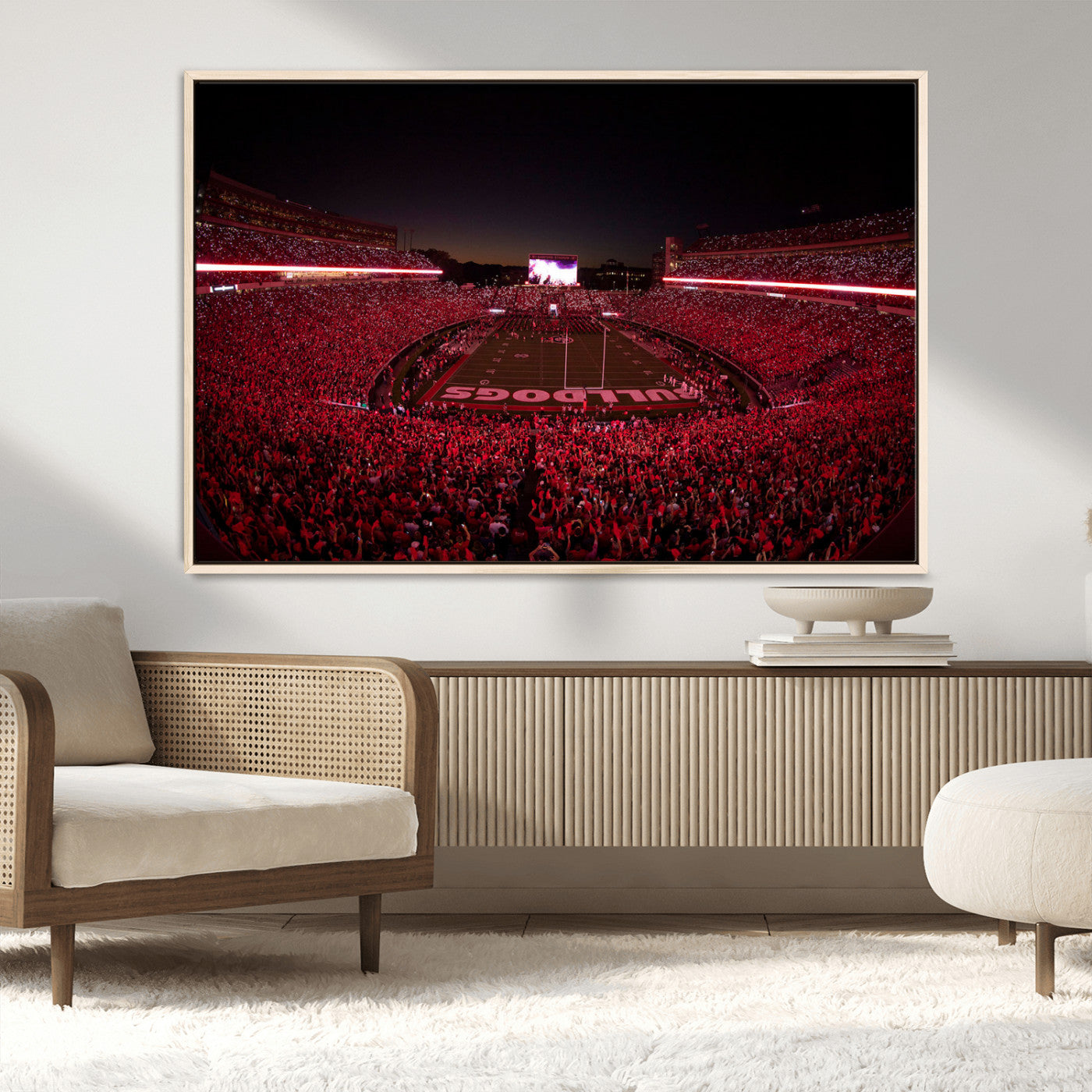 Dooley Stadium Wall Art Print, Sports Arena Canvas Wall Art, Dooley Field at Sanford Stadium Canvas Print, Modern Athletic Field Art Printing