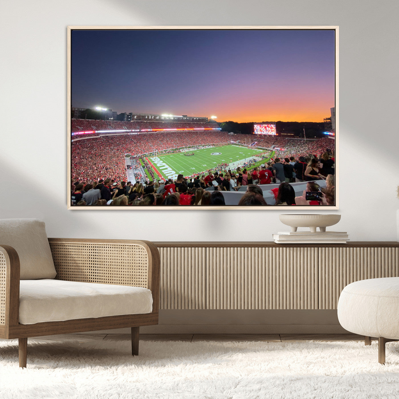 25139565-MGV-CV-36X24-Dooley Stadium Wall Art Print, Sports Arena Canvas Wall Art, Dooley Field at Sanford Stadium Canvas Print, Modern Athletic Field Art Printing