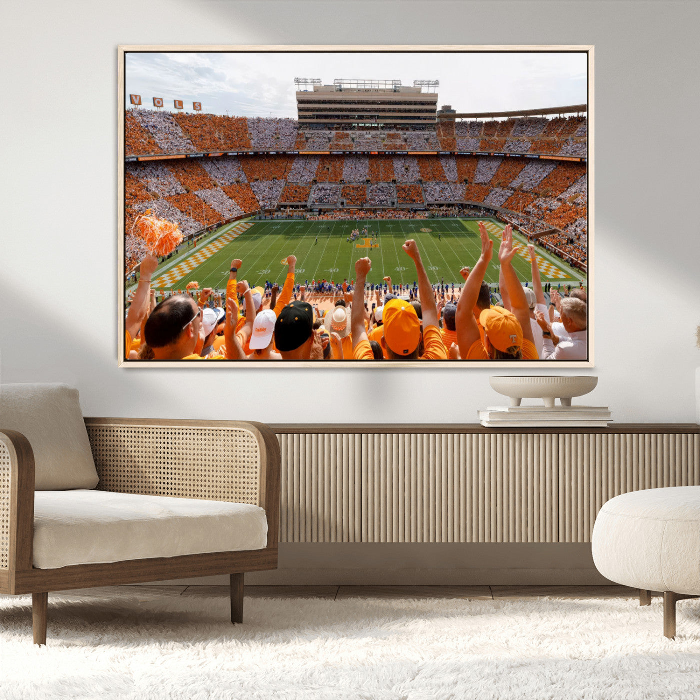 76011417-MGV-CV-36X24-Tennessee Neyland Stadium Wall Art Print, Sports Arena Canvas Wall Art, Panoramic Stadium Canvas Print, Modern Athletic Field Art Printing