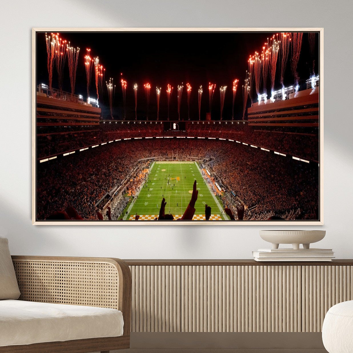 73358115-MGV-FC-36X24 - Tennessee Neyland Stadium Wall Art, Sports Arena Canvas Print, Panoramic Stadium Canvas Artwork for Home, Office