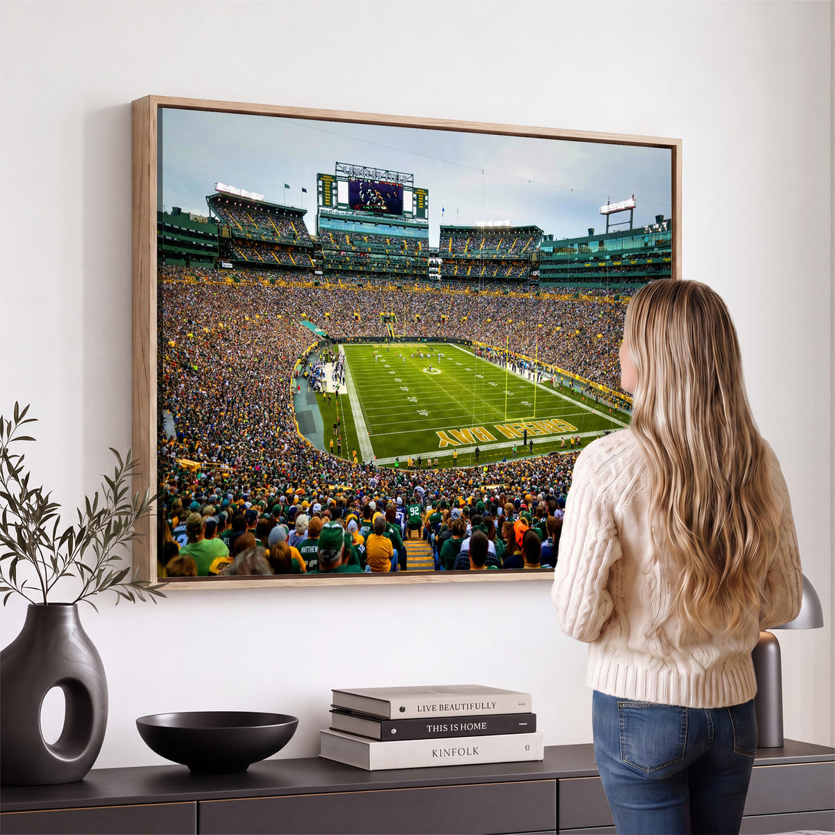 GBP101-MGV-CV-36X24 - Green Bay Packers Lambeau Field Stadium Wall Art Canvas Print
