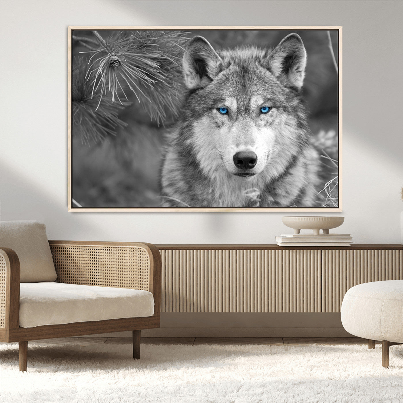MGV-FC-36X24 - Wild Wolf Blue Eye Wall Art Canvas Print