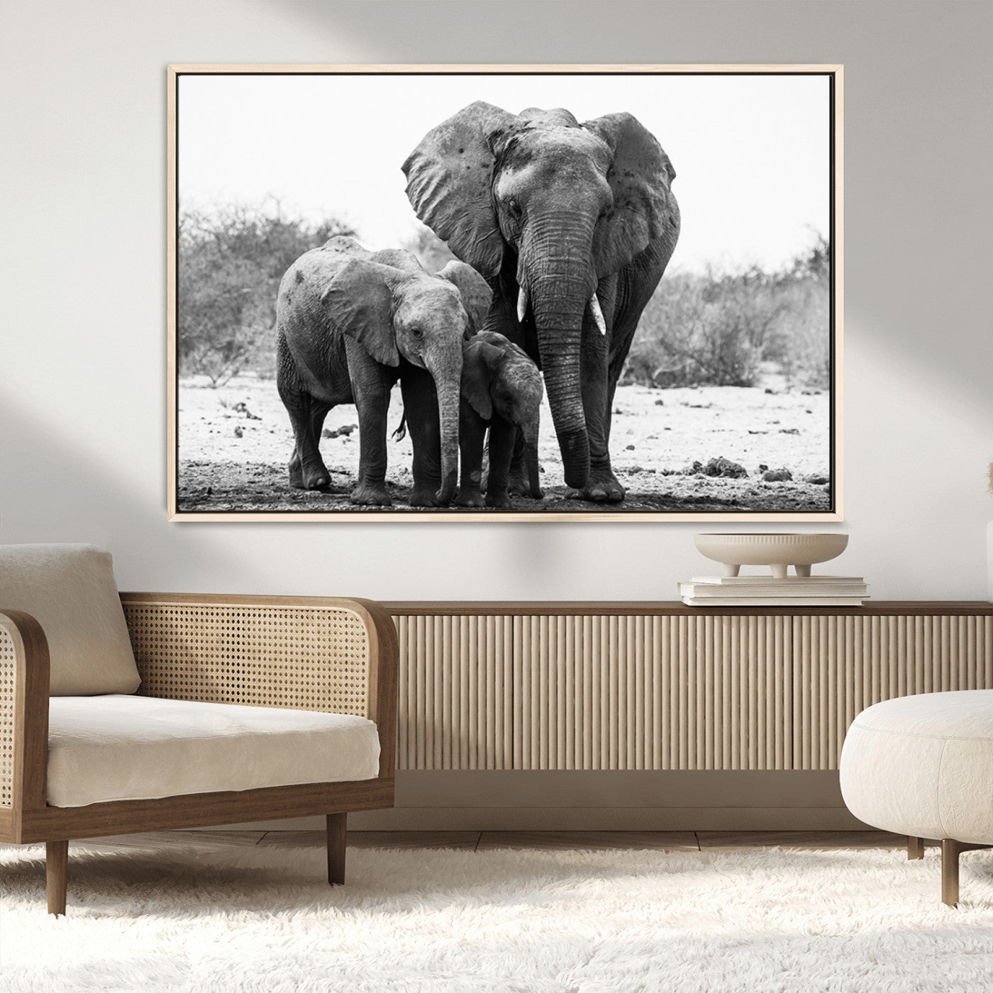 MGV-FC-36X24 - Elephant Family Africa Wall Art Canvas Print