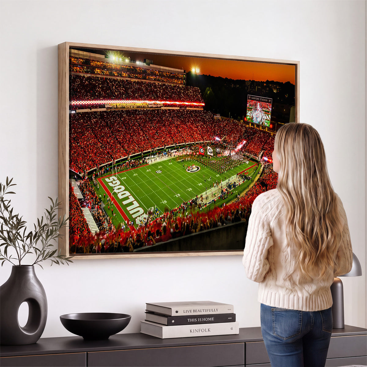 48894104-MGV-CV-36X24 - Georgia Bulldogs Stadium Wall Art Canvas Print, Sanford Stadium