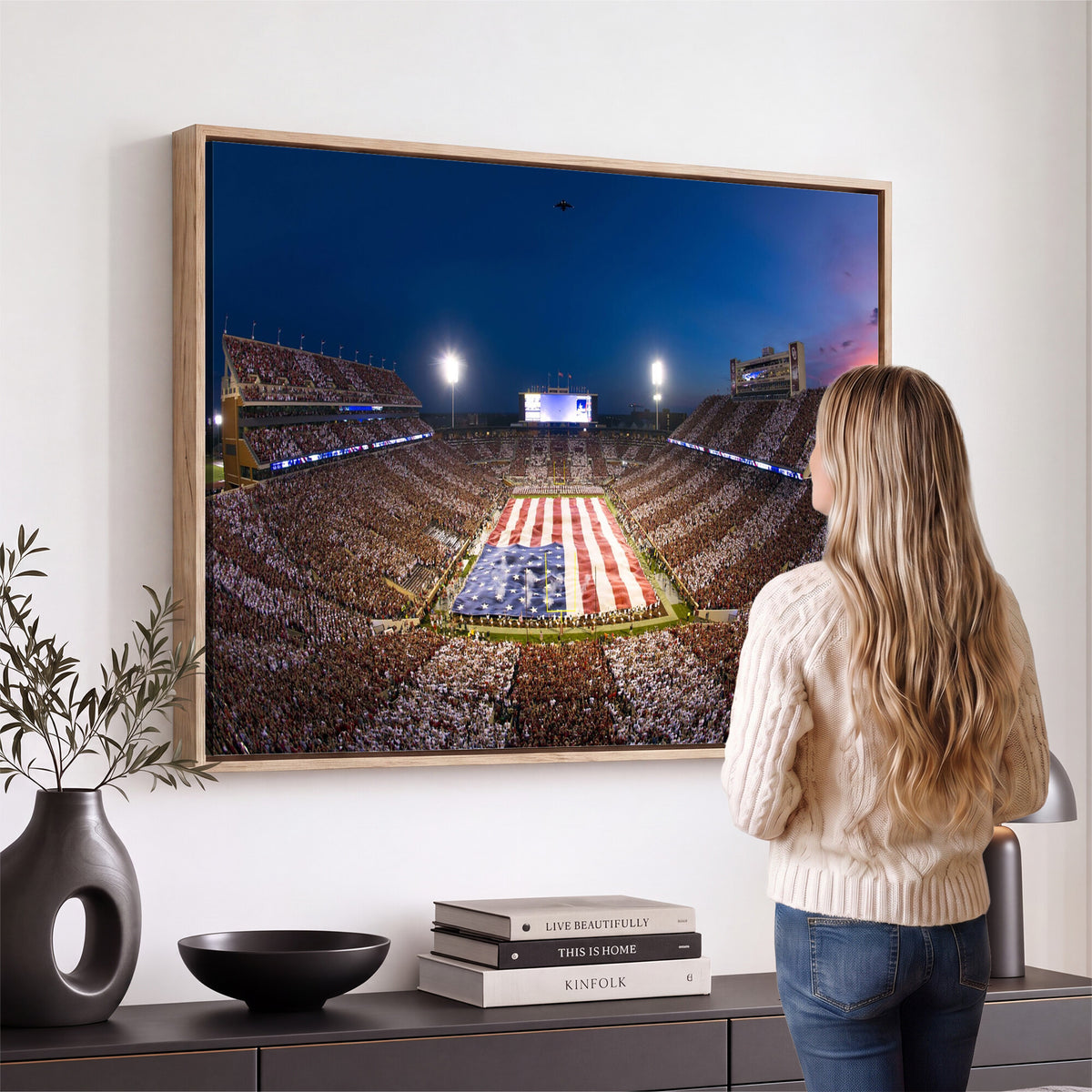 12979182-MGV-CV-36X24 - Oklahoma Sooners Memorial Stadium Wall Art Canvas Print