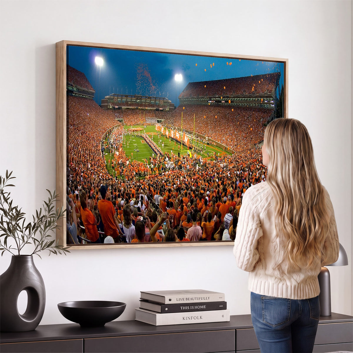 42850097-MGV-CV-24X16 - Clemson Tigers Memorial Stadium Wall Art Canvas Print