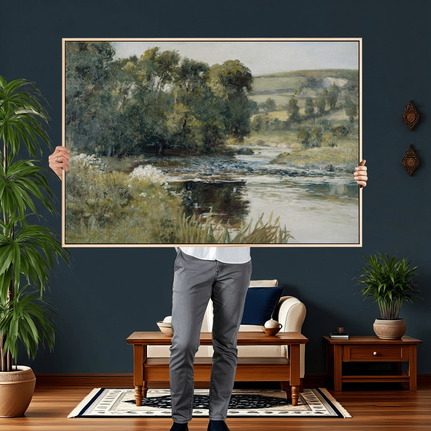 63256010-MGV-CV-36X24 - Edward Mitchell Bannister Streamside Wall Art Canvas Print