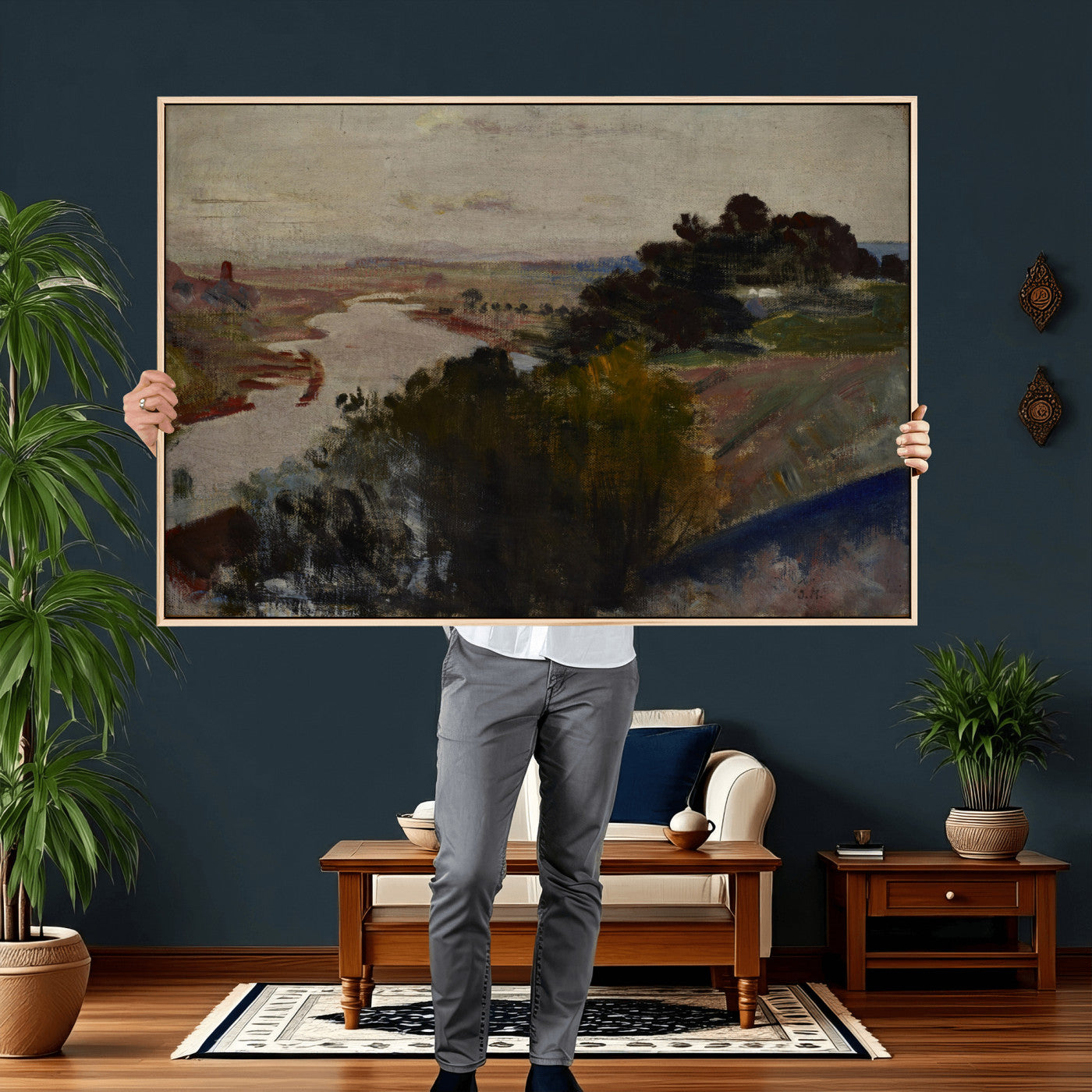 55507874-MGV-CV-36X24 - Jacek Malczewski Landscape at the Vistula Wall Art Canvas Print