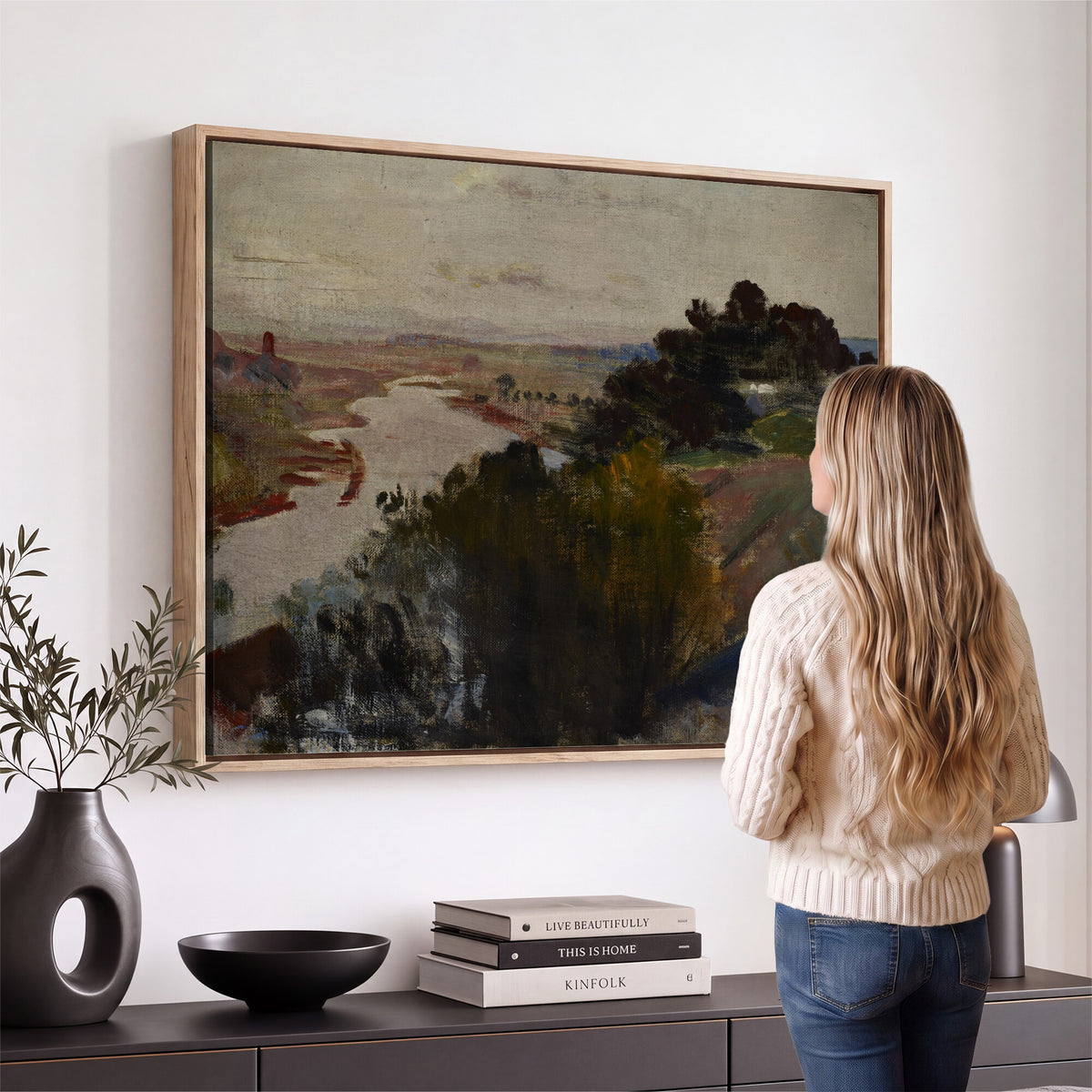 55507874-_Poster-30x20 - Jacek Malczewski Landscape at the Vistula Wall Art Canvas Print