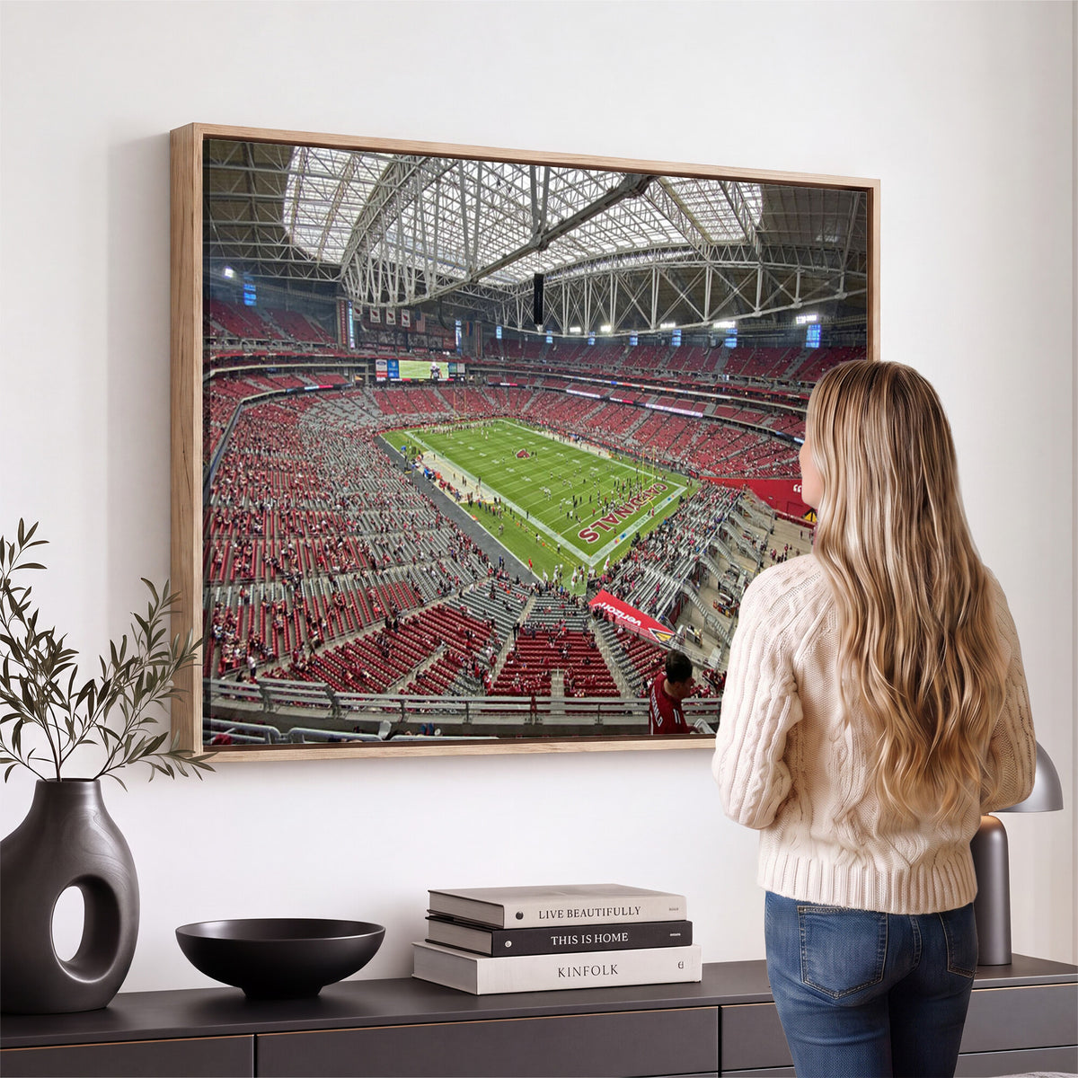 30579717-MGV-CV-36X24 - State Farm Stadium Canvas Wall Art, Arizona Cardinals Football Stadium Print, Glendale NFL Arena Panorama Artwork