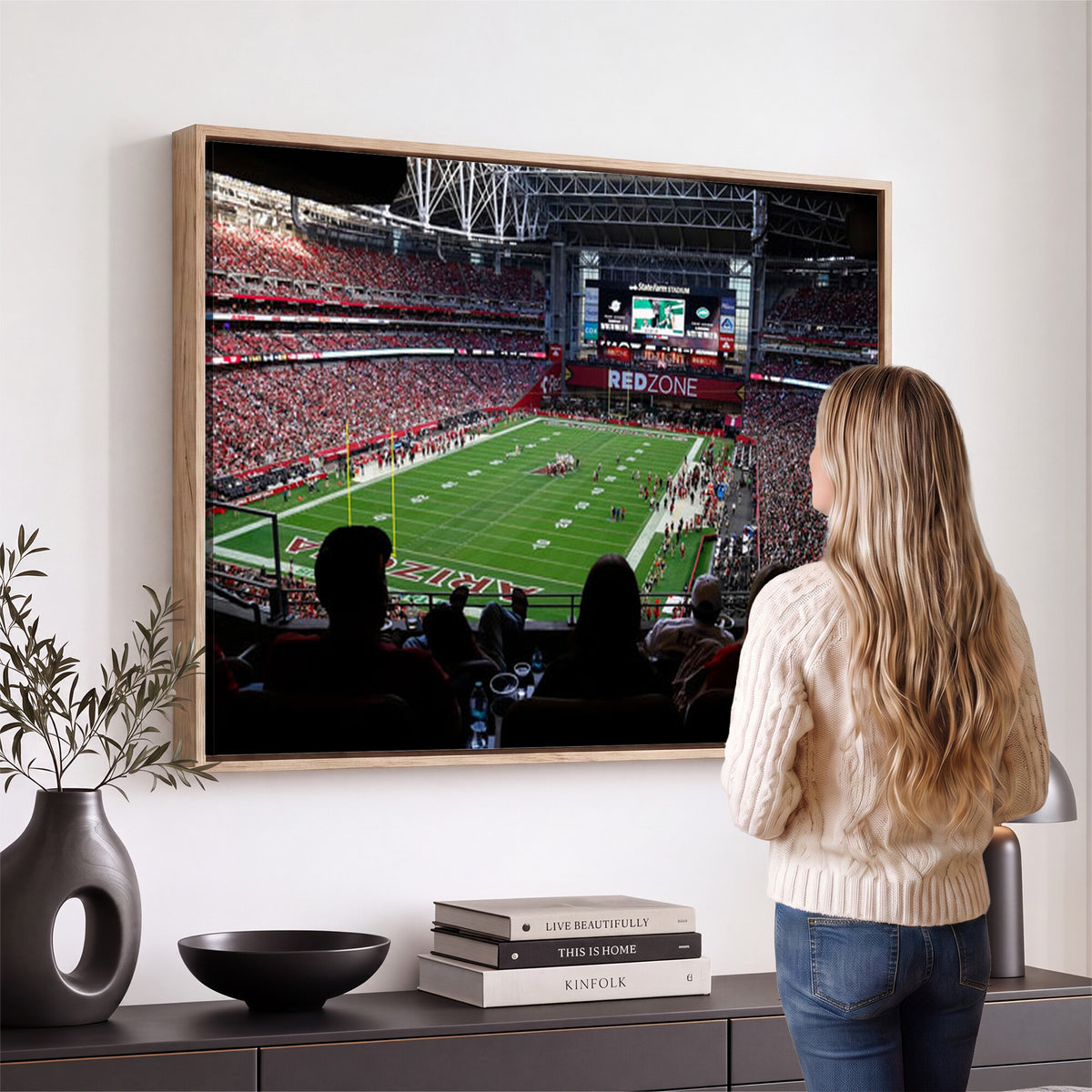 84196298-MGV-CV-36X24 - State Farm Stadium Canvas Wall Art, Arizona Cardinals Football Stadium Print, Glendale NFL Arena Photography Artwork