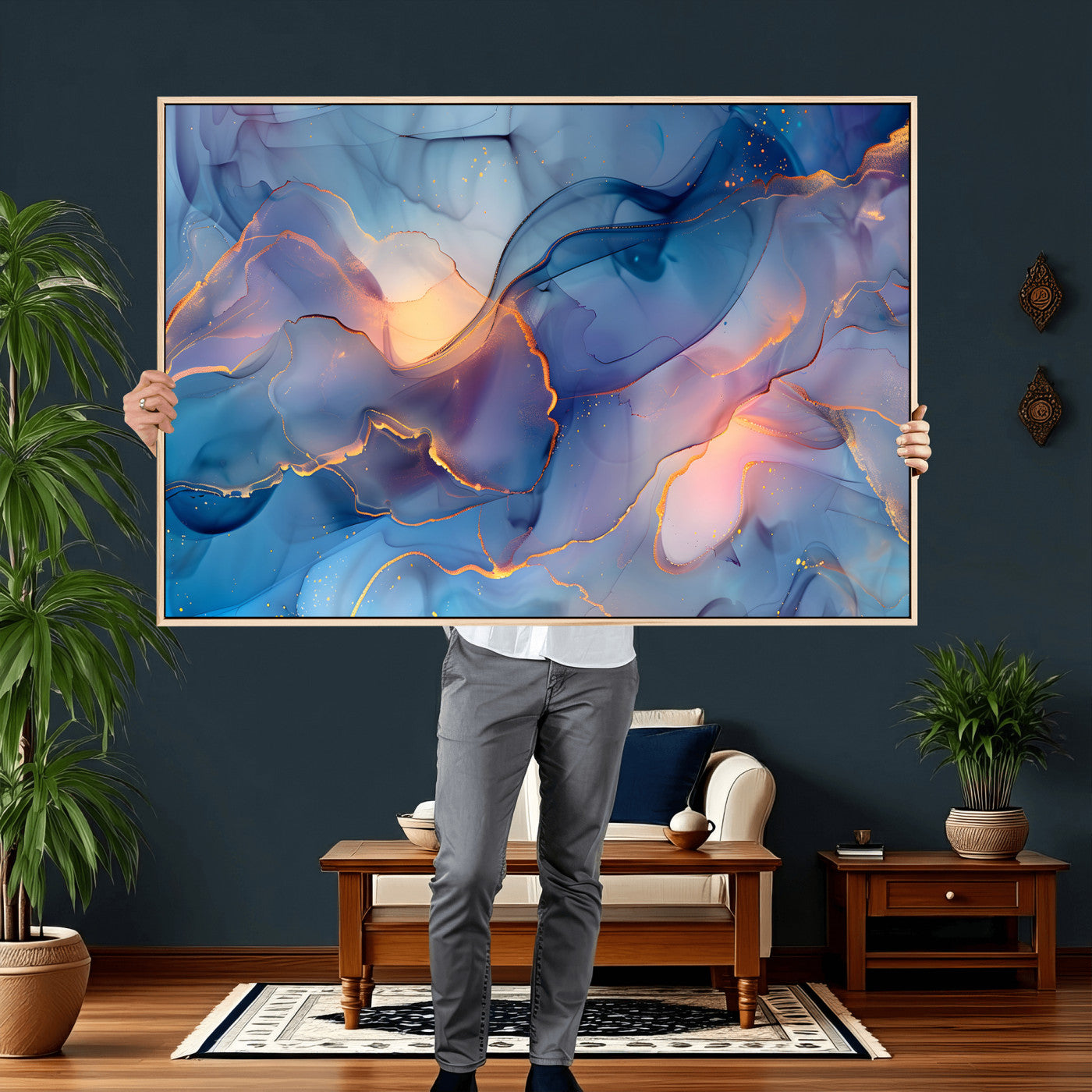 13710509-MGV-CV-36X24 - Colorful Abstract Canvas Wall Art Print, Vibrant Popup Color Art Print