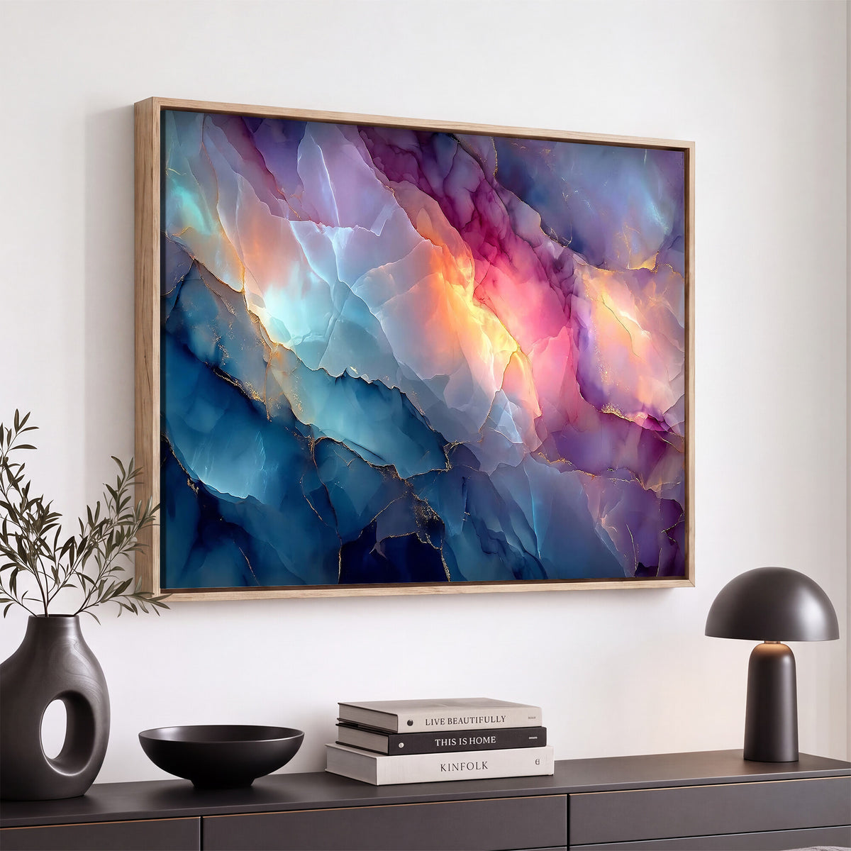 28163849-MGV-CV-36X24 - Colorful Abstract Canvas Wall Art Print, Vibrant Popup Color Art Print