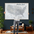 66120672-MGV-CV-36X24 - Personalized America Push Pin Travel Map Canvas Wall Art for Custom Family Gift