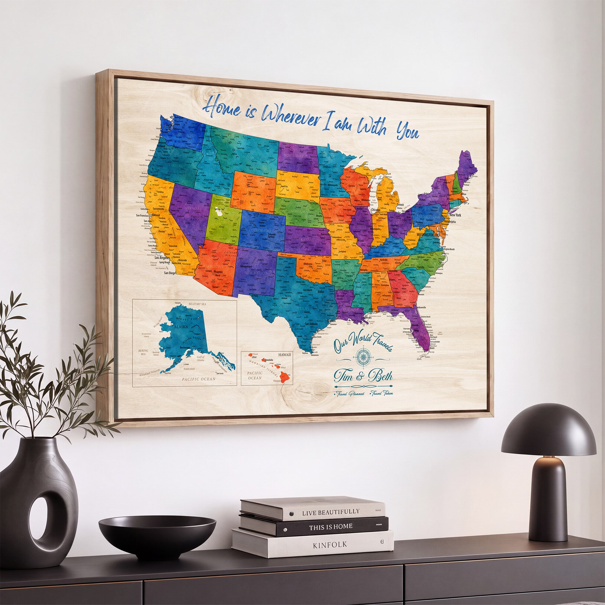 588510355-MGV-CV-36X24 - Personalized USA Push Pin Travel Map – Custom United States Map Wall Art