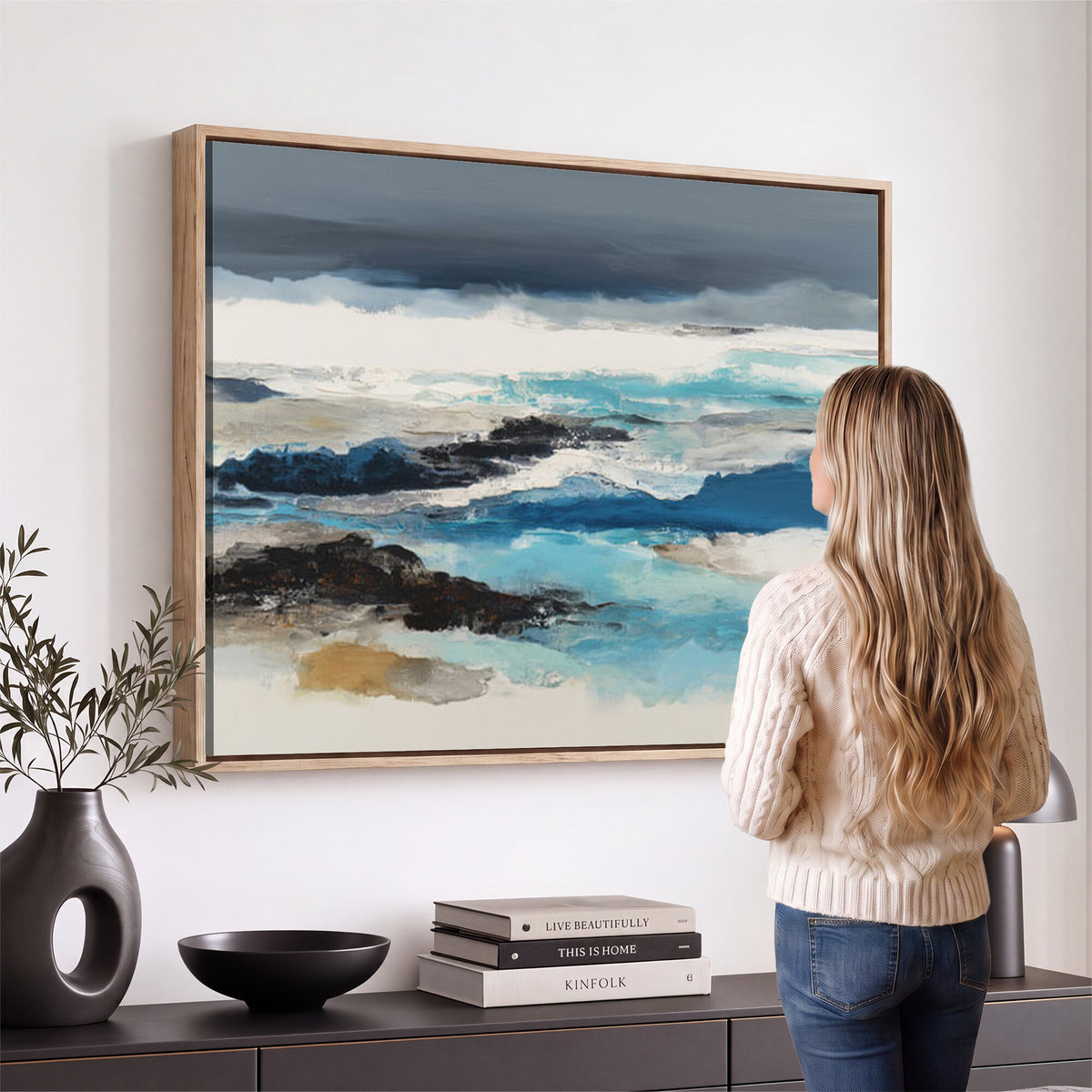 53645131-MGV-CV-36X24 - Extra Large Abstract Wall Art Canvas Print